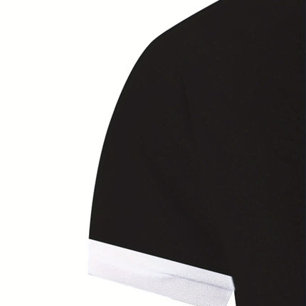 Men'sFashionable Short Sleeved Polo Shirt Can Be Paired with Different Styles of Clothing with Unique and Elegant Printed Design