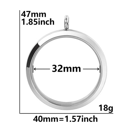 1Pc Stainless Steel Openable Glass Coin Bezel Cremation Urn Locket Pendant Round Reliquary Picture Medaillon кулон Jewelry