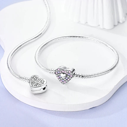 925 Sterling Silver Bracelets 17-20CM Original Leaf Clover Butterfly Heart Bracelet Fit DIY Charms Beads Fashion Women Jewelry