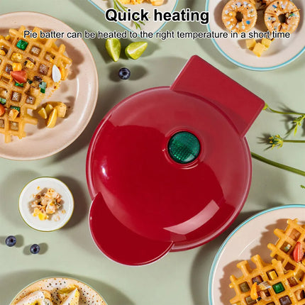 Mini Waffle Maker Nonstick Pancake Bubble Egg Cake Oven Pan Quick Heat-Up Household Breakfast Electric Baking Pan for Breakfasts