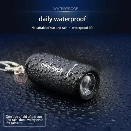 Mini waterproof LED keychain flashlight lightweight portable wear resistant for outdoor activities night travel daily emergency