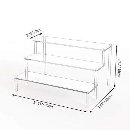 1pcs Multi-Layer Acrylic Display Stand Cake Display Rack High Transparent Trapezoidal Storage Shelf Perfect for Dessert Cupcake