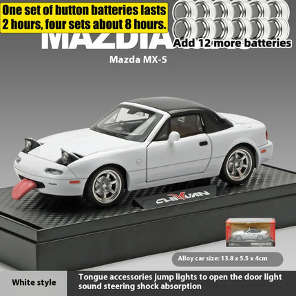 1:32 MAZDA MX-5 Alloy Diecast Racing Car Model Simulation Sound Light Children's Educational Toys Birthday Present For Boys
