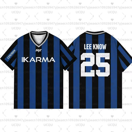 2025 KPOP Stay KARMA Album Fans Support Shirts FELIX BANGCHAN HYUNJIN Streetwear Plus Size Clothes Short Sleeve Tops T-shirt