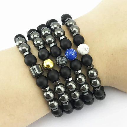 Anti-Swelling Black Obsidian Anklet Bracelet Treatment  Adjustable Weight Loss Magnetic Therapy Magnet Anklet Bracelet Women Men