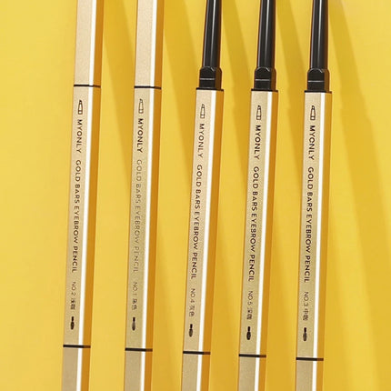 Gold Bar Double Ended Eyebrow Pencil - Ultra Fine 0.5mm Triangle Tip Waterproof & Smudge-proof for 3D Natural Brows