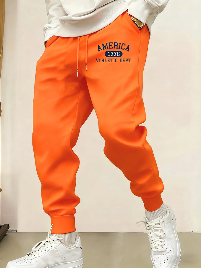 America Athletic Dept Printed Men Sweatpant Casual Pant Fashion Warm Britches Trendy Street Unisex Pants Autumn Fleece Trousers