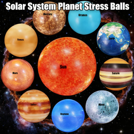 Solar System Planet Stress Balls,Stress Relief Planets Balls Educational Toys,Anti Stress Balls for Adults,Party Birthday Gifts