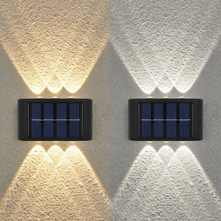 6LED Solar Lights, Outdoor Atmosphere Wall Lamp,Up And Down Light Control for Garden Yard Street Balcony Terrace Camping Decor