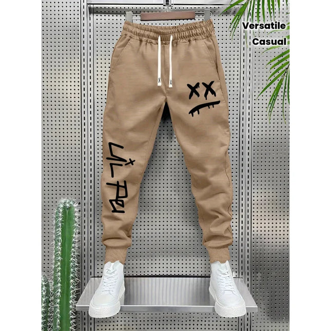 Geometric Print Casual Men'S Pants Street Fitness Multi-Functional Outfit Elastic Stretch Fabric