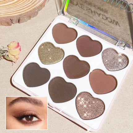 Affordable Love Holiday Makeup Set Nine Color Matte Glitter Eyeshadow Palette Waterproof Long Wear