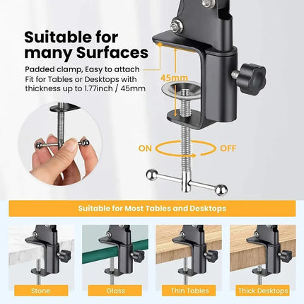 LED Photography Light Selfie Lights Conference Lighting Photo Studio Lamp With Scissor Arm Stand For Zoom YouTube Live Streaming