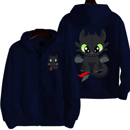 Toothless Cartoon Anime Men Zipper Hoodie Spring Autumn Women Sweatshirt 2026 New Fashion Couple Jackets Clothes Tops