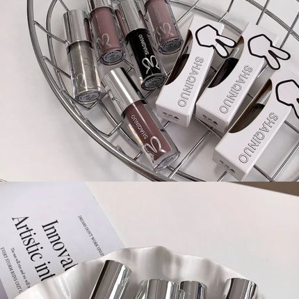 NEW Water Glazed Mirror Lip Gloss Makeup Crystal Nude Jelly Moisturizing Lip Glaze Long Lasting Black Liquid Lipstick Cosmetics