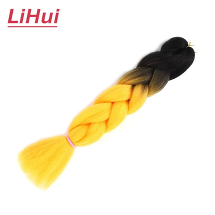 24 Inches Synthetic Braiding Hair Jumbo BraidOmbre Jumbo Hair Extension For Women DIY Hair Braids Purple Pink  Yellow Gray Lihu