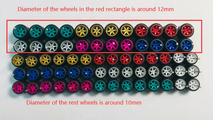 11mm wheels for 1/64 Scale Alloy Car Models 1/64 wheels with Tires + Axles for Hot Wheel/Matchbox/Domeka/Tomy 1:64
