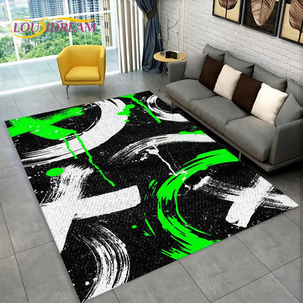 3D Cartoon Game Gamer Gamepad Large Area Rug, Carpet Rug for Living Room Kids Bedroom Sofa Doormat Decor, Child Non-slip Floor Mat