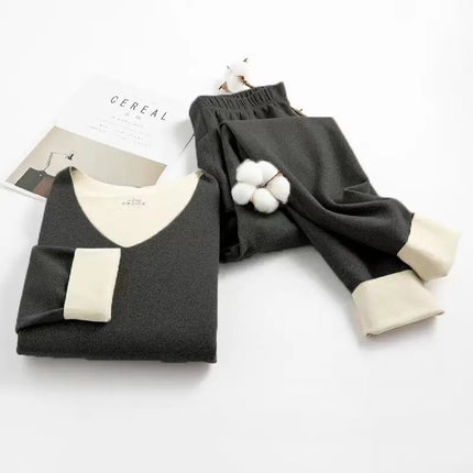 Women's Thermal Underwear Men Double-sided Fleece Seamless Thermos Clothing Warm Lingerie Suit Winter Clothes Women 2 Piece Sets