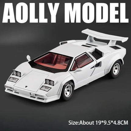 1:24 Countach LP500S REVUELTO Model Toy Supercar Alloy Diecast Sound Light Pull Back Doors Opened Mini Sports Car for Kids Gifts