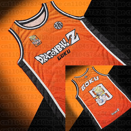 2026 New Dragon Ball Z Theme Vest Anime Débardeur Collector Jersey Goku Orange Jersey Summer Oversized Fashion Bandai Cosplay