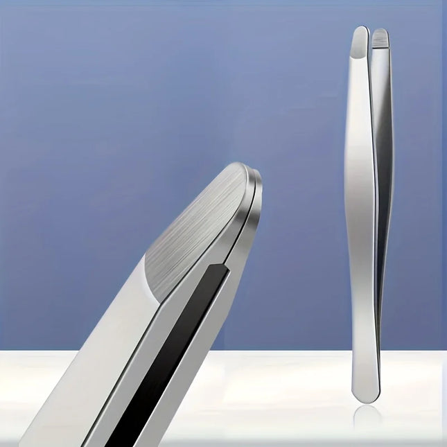 Heavy-Duty Stainless Steel Professional Eyebrow & Facial Hair Tweezers with Sharp Tips - Ideal for Eyebrows, Beards - Gift