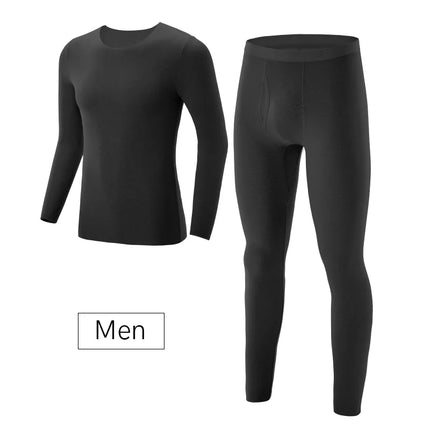 SUJIIN Thermal Underwear Set for Women Men 2024 Winter Crew Neck Thermals Tops Couple Long Johns Anti-Static Set Woman 2 Pieces