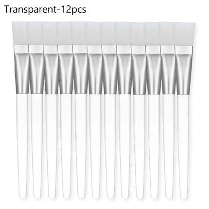 2/4/6/12pcs Facial Mask Brush Soft-head Facial Applicator Brush with Clear Plastic Handle for Spa & Salon Use Skin Care Tools