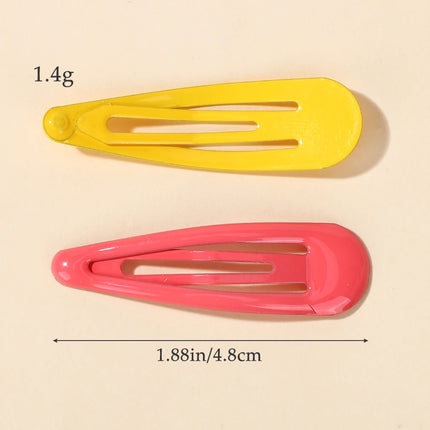 50Pcs Random color waterdrop hair bb clips for girls bangs basic simple alloy hairpins kids hair accessories