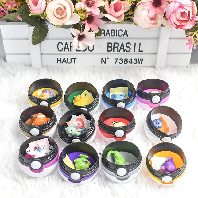 12 Pcs/Set Pokemon Pikachu Pokeball Action Figure Game Poke Ball Model Anime Figure Dolls Children Birthday Gift Toys