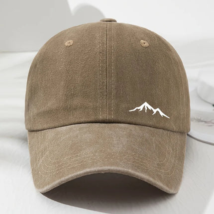 Mountain printed baseball caps for men and women, suitable for outdoor travel, hiking, mountaineering, sun protection