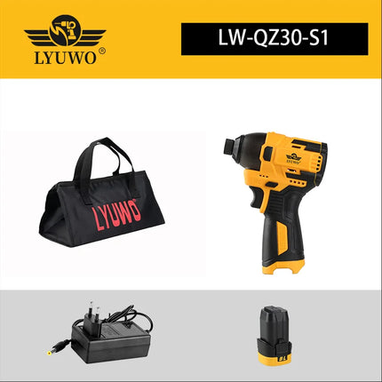 LYUWO 16V Electric Drill Driver 100N. m Impact Wireless Drill Bit Household Multifunctional Electric Screwdriver Tool