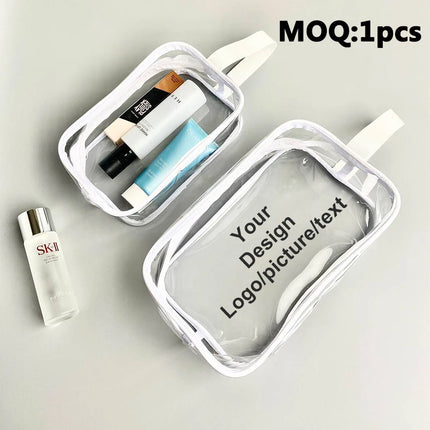 20Custom Waterproof Storage Bag Portable Cosmetic Pvc Bag  Handbag Toiletry Bag Minimalist Transparent Makeup Bag Travel Washbag