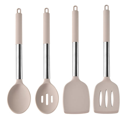 2/4/6/8pcs Silicone Kitchenware Set Stainless Steel Hand Shovel Soup Spoon Spaghetti Claw Cooking Set Household Kitchen Tool Set