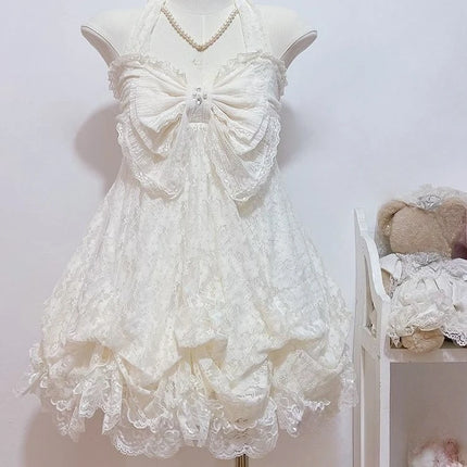 Gothic Retro Sweet Bud Mini Dress Women Harajuku Y2k Strap Dress Y2K Aesthetic Club Party Fashion Outfits