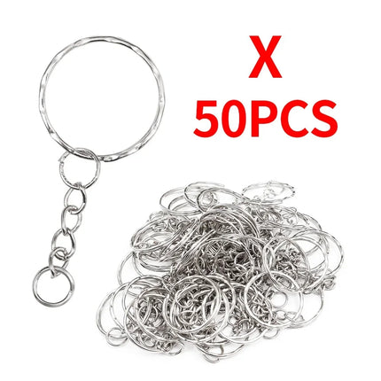 Metal Keychain Kits Metal Key Ring with Jump Rings/Lobster Clasp/Screw Pins Connector Accessories for DIY Jewelry Making