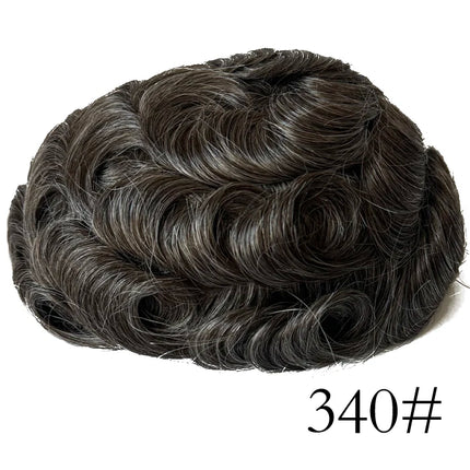 Undetectable Men Toupee All V Loop Super Thin Skin Hair Replacement System for Men Natural Hairline Wig