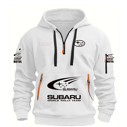 2026 New SUBARU Racing European Size Autumn/Winter Men's Hooded Kangaroo Pocket Hooded Sports Fleece Hoodie Top Coat