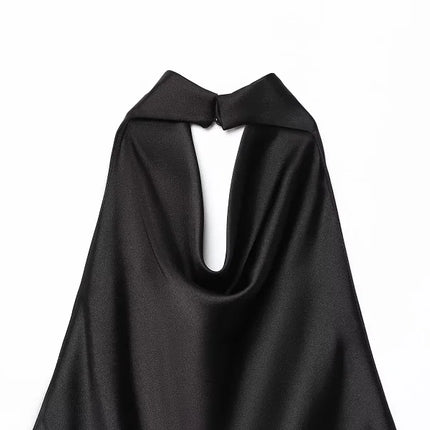 WOMEN 2025 Halter Tops for Women Black Satin Backless Top Female Pink Summer Beach Top Woman Off Shoulder Camisole Top Women