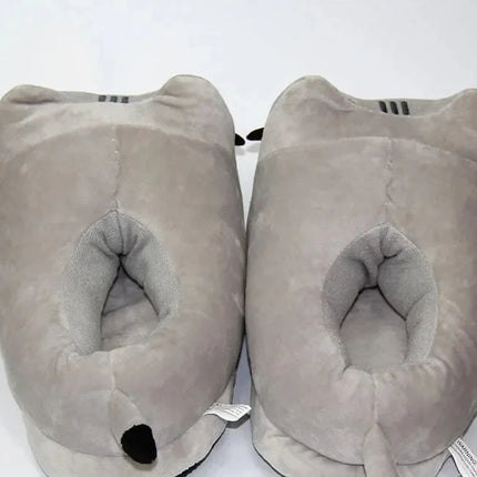 Cartoon Full Covered Cat Slippers Warm Winter Slides Soft Plush Doll Indoor Cute Anime Bedroom Shoes For Man Woman Home Use