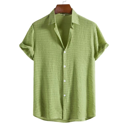 100% Cotton Linen Shirt Men Summer Short Sleeve Male T-shirts Breathable Tops Tee White Clothing Casual Fashion Shirts For Men
