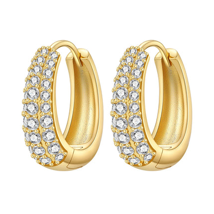 Original 2026 S925 Sterling Silver Zircon 18K Gold Lining Vintage Hoop Earrings for Women Birthday Party Wedding Gift Jewellery