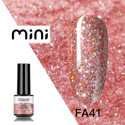 ROSALIND Shiny Gel Nail Polish Soak Off Gel Varnishes Nail Art Semi Permanent UV Glitter Nail Gel Polish Base Top Coat Enamel