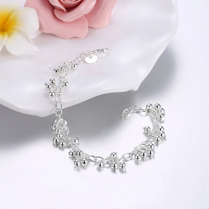 New Arrive 925 Sterling Silver Pretty Bead Bracelets Neckalce For Women Fashion Party Wedding Jewelry Sets Cute Gifts