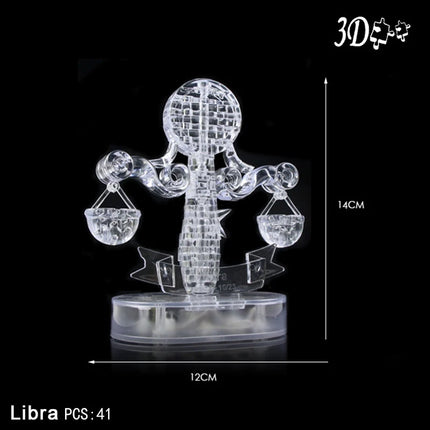 DIY 12 Constellation Puzzle LED Light 3D Crystal Puzzle Exquisite Gifts for Children and Adults Education Puzzle Creative Toys