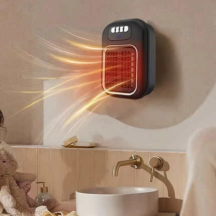 Portable Heater Electric Heater Plug in Wall Room Heater Mini Radiator Remote Warmer Machine Muted for Bedroom Bathroom Office