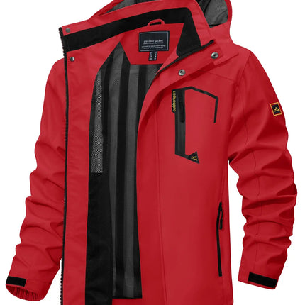TACVASEN Spring Autumn Lightweight Jackets Mens Mesh Lined Waterproof Rain Jacket Outdoor Fishing Hiking Jacket Male Windbreaker
