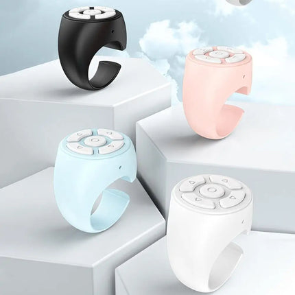 Wireless Scrolling Ring Finger Shutter Remote Control Bluetooth Page Turner Mobile Phone Controller For Home Travel Car