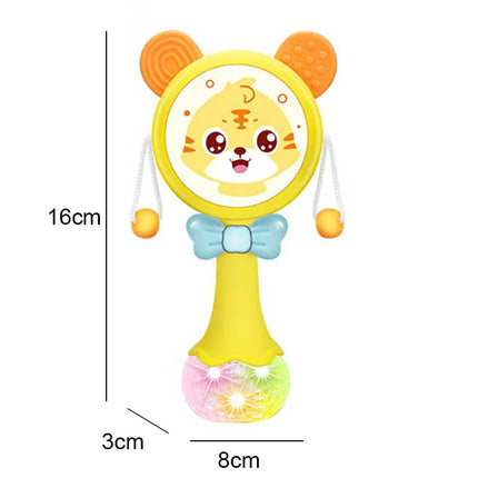 Baby Music Flashing Rattle Toys Rabbit Teether Hand Bells Mobile Infant Stop Weep Tear Rattles Newborn Early Educational Toy 18M
