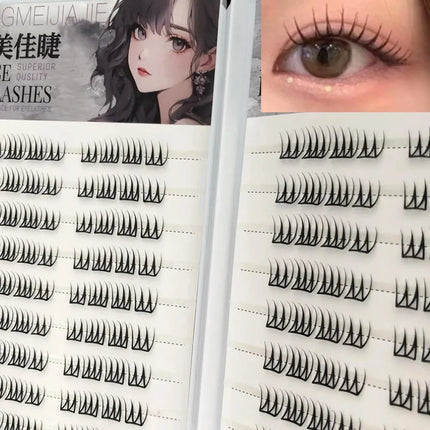 U Shape Glue-free False Eyelashes Large-capacity Korean-style Transparent Single Cluster Eyelash Extension Daily Makeup Lashes