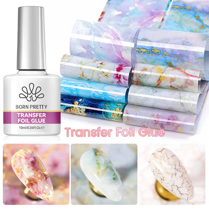 BORN PRETTY 10ml Transfer Foil Nail Gel Polish Semi-Permanant Varnish For Adhesive Sticker Soak Off UV LED Gel Nail Art Manicure